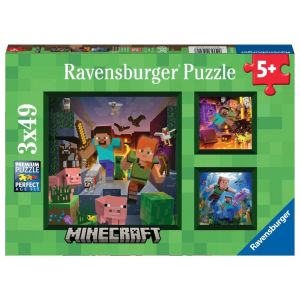 Ravensburger Puzle Minecraft Biomas 3x49 Piezas