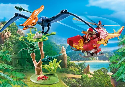 PLAYMOBIL - HELICÓPTERO CON PTEROSAURIO