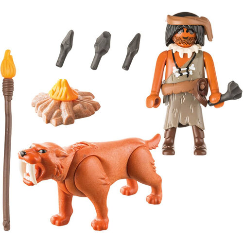 PLAYMOBIL 9442 NEANDERTAL CON TIGRE DIENTES DE SABLE