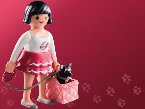 PLAYMOBIL 5597-6 SOBRE SORPRESA SERIE 8 NIÑAS - CHICA CON PERRO