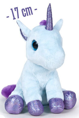 Peluche Unicornio color azul sentado pequeño 17 Cm - 760016366-2