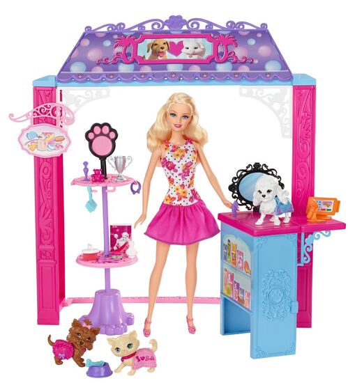 BARBIE BDF49 MALIBU AVE TIENDA DE MASCOTAS + MUÑECA BARBIE