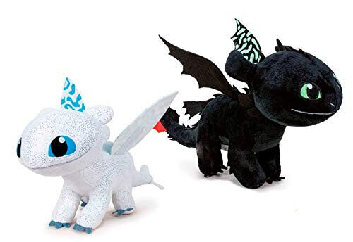 PELUCHE DRAGONS 30cm - LIGHT FURY BRILLA EN LA OSCURIDAD - 760017684-2