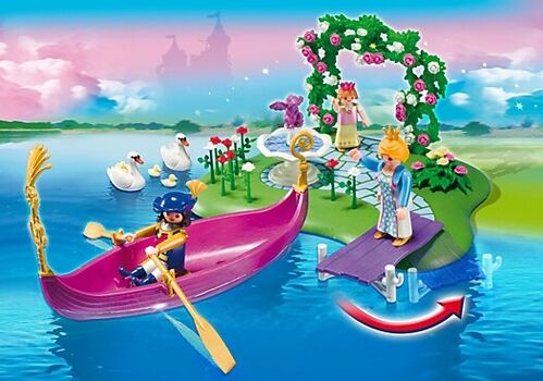 PLAYMOBIL - SET COMPACTO ANIVERSARIO ISLA DE LA PRINCESA + GÓNDOLA ROMÁNTICA