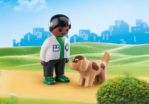 PLAYMOBIL ® 70407 1.2.3 VETERINARIO CON PERRO