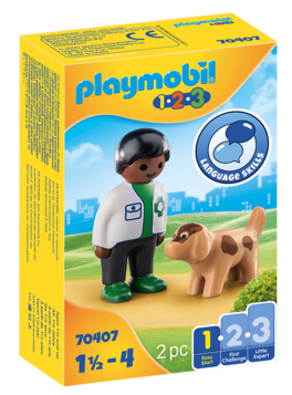 PLAYMOBIL ® 70407 1.2.3 VETERINARIO CON PERRO