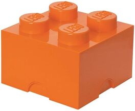 CAJA DE ALMACENAMIENTO LEGO - BRICK DE CUATRO ENCAJES NARANJA