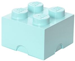 CAJA DE ALMACENAMIENTO LEGO - BRICK DE CUATRO ENCAJES AQUA