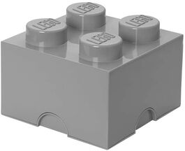 CAJA DE ALMACENAMIENTO LEGO - BRICK DE CUATRO ENCAJES GRIS