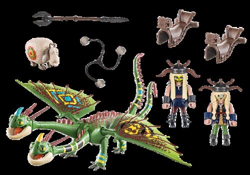PLAYMOBIL - DRAGON RACING: DRAGÓN 2 CABEZAS CON CHUSCO Y BRUSCA