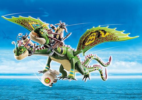 PLAYMOBIL - DRAGON RACING: DRAGÓN 2 CABEZAS CON CHUSCO Y BRUSCA