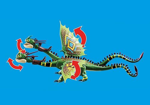 PLAYMOBIL - DRAGON RACING: DRAGÓN 2 CABEZAS CON CHUSCO Y BRUSCA