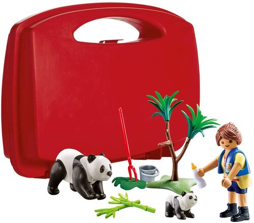 PLAYMOBIL - MALETÍN GRANDE DE PANDAS Y CUIDADORA