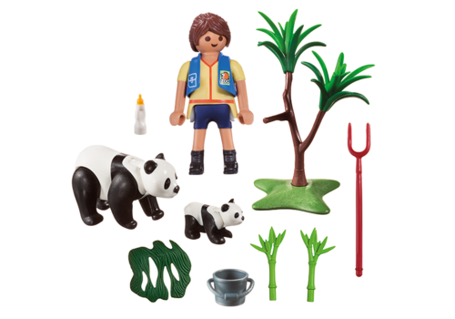 PLAYMOBIL - MALETÍN GRANDE DE PANDAS Y CUIDADORA