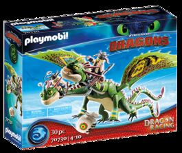 PLAYMOBIL - DRAGON RACING: DRAGÓN 2 CABEZAS CON CHUSCO Y BRUSCA