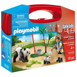PLAYMOBIL - MALETÍN GRANDE DE PANDAS Y CUIDADORA