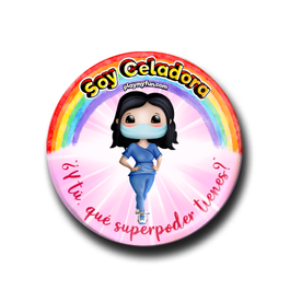 Chapa Superheroínas! - Celadora con Mascarilla 1MCM5