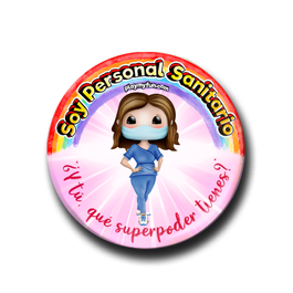 Pin Superheroínas! - Personal Sanitario con Mascarilla 4MCM6