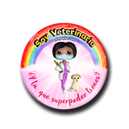 Chapa Superheroínas! - Veterinaria con Mascarilla 6MCM1