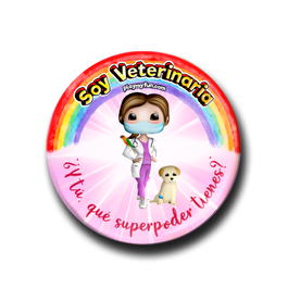 Chapa Superheroínas! - Veterinaria con Mascarilla 6MCM3