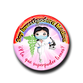 Chapa Superheroínas! - Investigadora Médica con Mascarilla 10MCM2