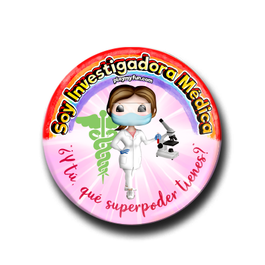 Pin Superheroínas! - Investigadora Médica con Mascarilla 10MCM3