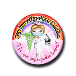Chapa Superheroínas! - Investigadora Médica con Mascarilla 10MCM4