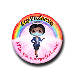 Chapa Superheroínas! - Profesora con Mascarilla 18MCM1