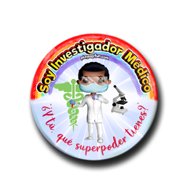 Pin Superhéroes! - Investigador Médico con Mascarilla 10HCM1