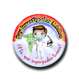 Pin Superhéroes! - Investigador Médico con Mascarilla 10HCM3