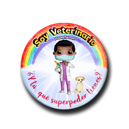 Chapa Superhéroes! - Veterinario con Mascarilla 6HCM1