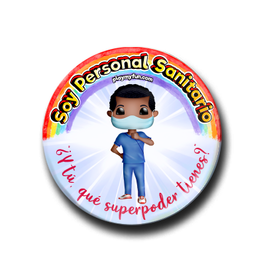 Chapa Superhéroes! - Personal Sanitario con Mascarilla 4HCM1