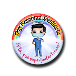 Chapa Superhéroes! - Personal Sanitario con Mascarilla 4HCM2