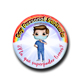 Pin Superhéroes! - Personal Sanitario con Mascarilla 4HCM3