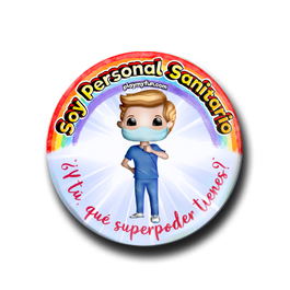 Chapa Superhéroes! - Personal Sanitario con Mascarilla 4HCM4