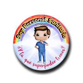 Pin Superhéroes! - Personal Sanitario con Mascarilla 4HCM3