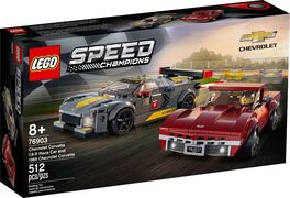 LEGO SPEED CHAMPION - CORVETTE C8.R Y 1968 CORVETTE