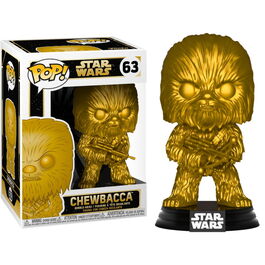 FUNKO POP! STAR WARS - CHEWBACCA (DORADO) - EDICIÓN ESPECIAL REF: 43023, Nº 63 (Unidad Única - No admite devolución, ver fotos reales del producto)