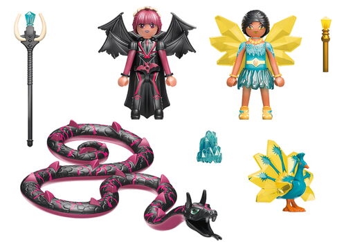 PLAYMOBIL - AYUMA: HADA CRISTAL Y HADA MURCIÉLAGO CON ANIMALES DEL ALMA
