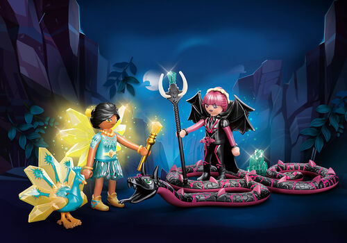 PLAYMOBIL - AYUMA: HADA CRISTAL Y HADA MURCIÉLAGO CON ANIMALES DEL ALMA