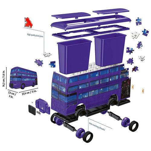 Ravensburger Puzle 3D Autobús Noctámbulo 216 Piezas - portalápices