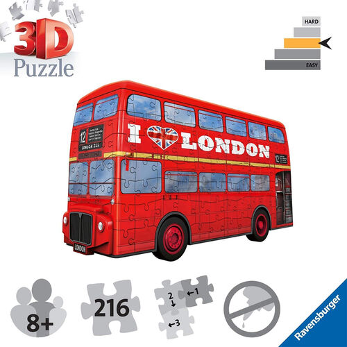 RAVENSBURGER - PUZLE 3D AUTOBÚS DE LONDRES 216 PIEZAS