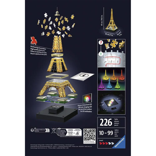 Ravensburger Puzle 3D Torre Eiffel de Noche 216 Piezas