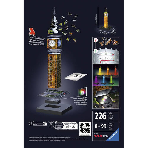 RAVENSBURGER PUZLE 3D BIG BEN DE NOCHE 216 PIEZAS