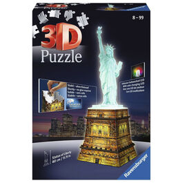 RAVENSBURGER PUZLE 3D ESTATUA DE LA LIBERTAD DE NOCHE 180 PIEZAS