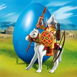 PLAYMOBIL GUERRERO MONGOL A CABALLO