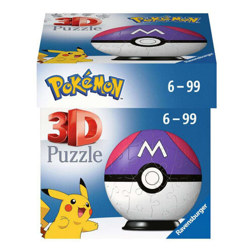 RAVENSBURGER PUZZLE 3D POKÉMON MASTERBALL MORADA 54 PIEZAS