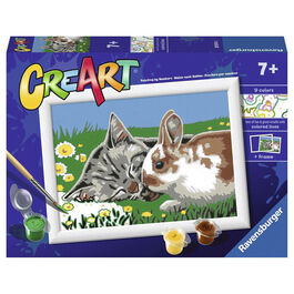 Ravensburger CreArt Kit Pintura Gato y Conejo en el Prado