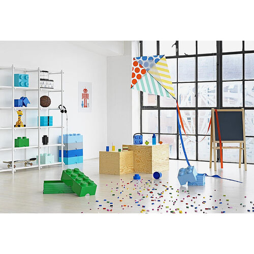 CAJA DE ALMACENAMIENTO LEGO - BRICK DE CUATRO ENCAJES TURQUESA