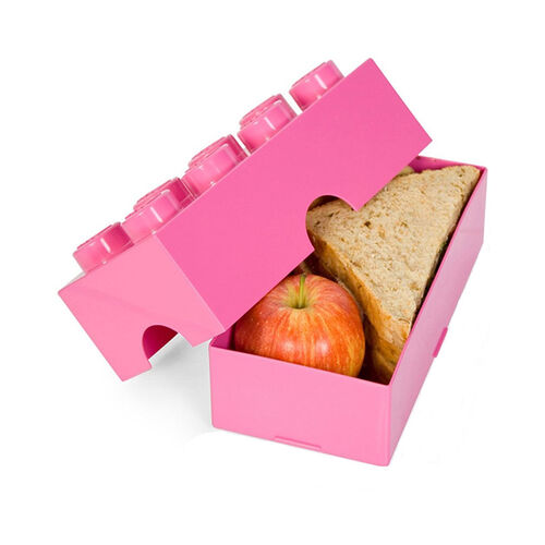 CAJA DE ALMUERZO - BRICK DE OCHO ENCAJES ROSA